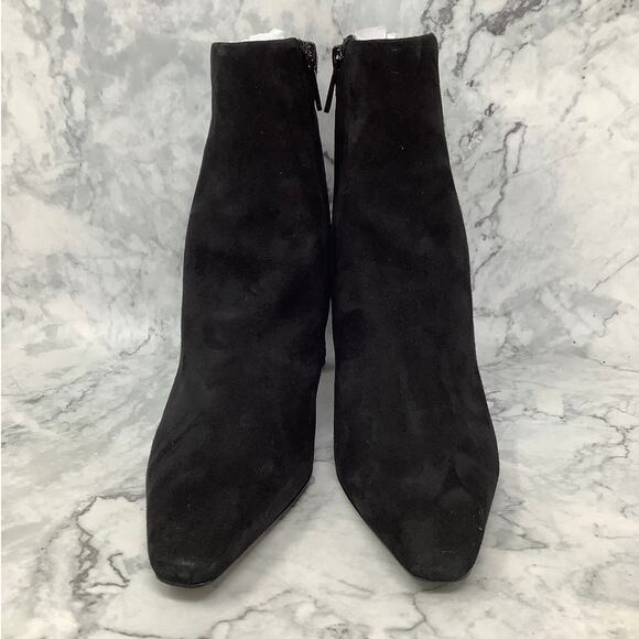 Sam Edelman Womens 8M Black Suede Saige Ankle Boots Block Heels P41-5 - Picture 2 of 10